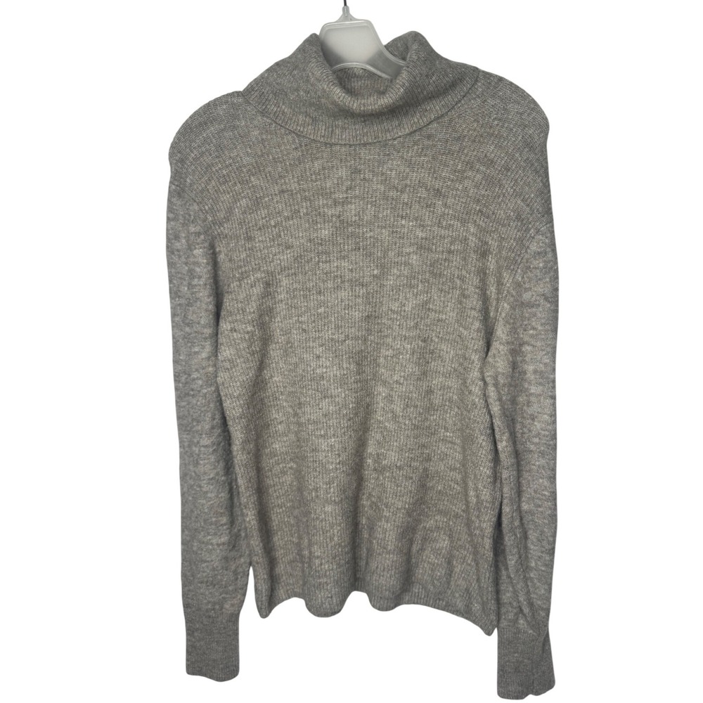 Banana Republic Gray Wool Blend Ribbed Turtleneck Sweater Medium 746590-02